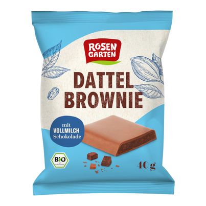 Bio Vollmilch Dattel Brownie 40g - 16er Vorteilspack von Rosengarten