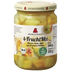 Bio 4-Frucht Mix im Glas 340g - 12er Vorteilspack von Zwergenwiese