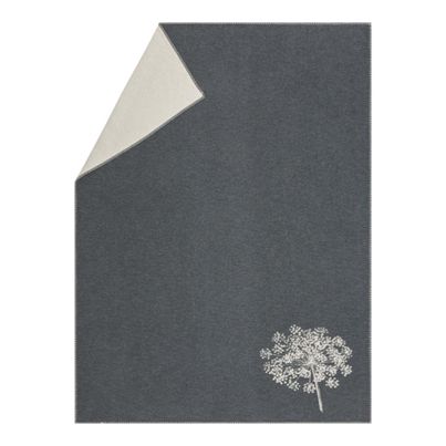 Cotton Throw Single Umbel Color Charcoal 150x200cm by David Fussenegger