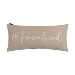 Gefülltes Kissen Feierabend 26 x 60 cm - Natur - GRS zertifiziert - von David Fussenegger