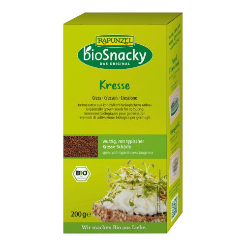 Organic bioSnacky cress germination seeds 200g - value pack of 4 from bioSnacky - Rapunzel