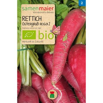 Bio Rettich Ostergruß rosa 2 - Saatgut für zirka 150 Rettiche