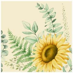 Sunflower napkins, 4-ply, 40x40, 50 pieces by Duni
