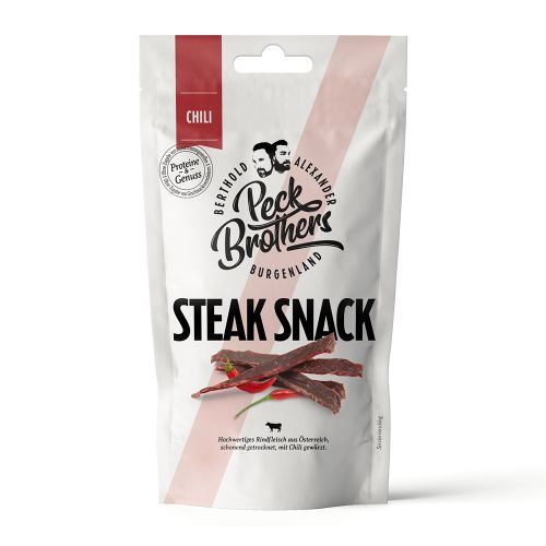 STEAK SNACK CHILI 30g - Proteinreiches Trockenfleisch vom Rind mit Chili - Getrocknetes High Protein Dörrfleisch