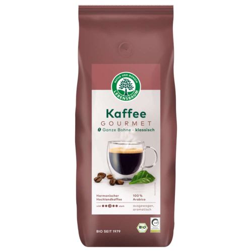 Bio Gourmet Kaffee klassisch ganze Bohne 1000g von LEBENSBAUM