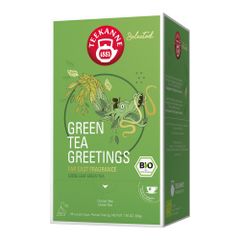 Organic Green Tea Greetings 25 bags of teapot