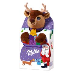 Milka Plüschtier Rentier mit Schokoladen Magic Mix 96g von Milka