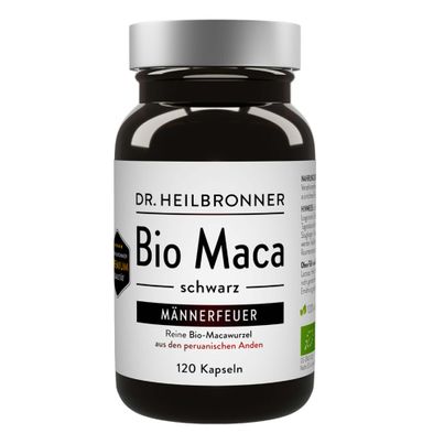 Bio Maca schwarz Nahrungsergänzungsmittel 120 Kapseln von Dr. Heilbronner