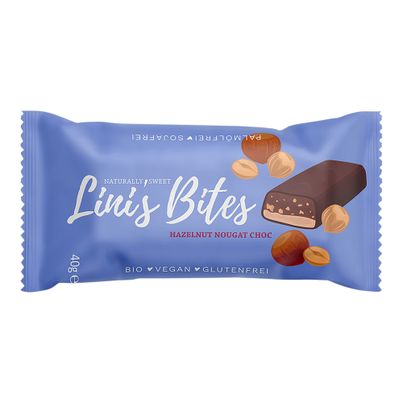 Bio Hazelnut Nougat Choc 40g - 12er Vorteilspack von Lini's Bites