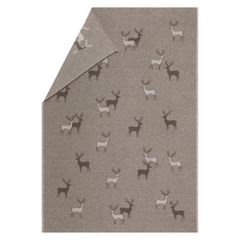 Flanelldecke Hirschrudel Farbe Braun 140x200cm von David Fussenegger