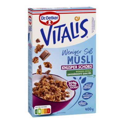 Dr. Oetker Vitalis Weniger süß Knusper Schoko 400g