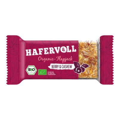 Bio Organic Flapjack Berry&Cashew 60g - 18er Vorteilspack von Hafervoll