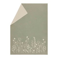 Decke Pflanzen 140 x 200 cm - Hellgrün - GOTS zertifiziert - von David Fussenegger