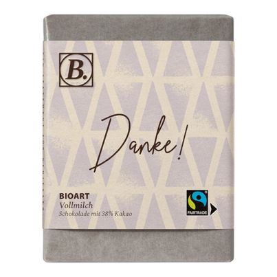 Bio Vollmilch Motto 'Danke' 70g - 10er Vorteilspack von Bioart