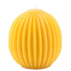 Bienenwachskerze Rillenkugel 8cm