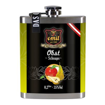 Obst Schnaps im Flachmann 200ml