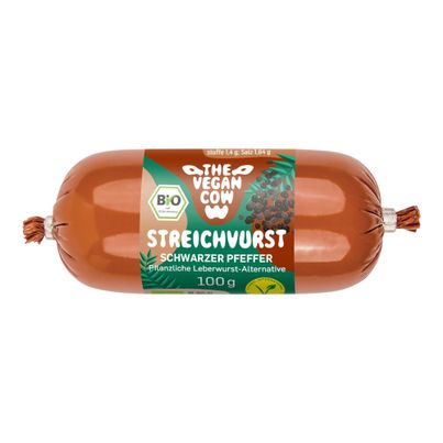 Bio Streichvurst Schwarzer Pfeffer 100g - 8er Vorteilspack von The Vegan Cow
