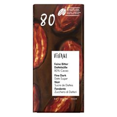 Bio Feine Bitter Dattelsüße 80% 80g - 10er Vorteilspack von Vivani