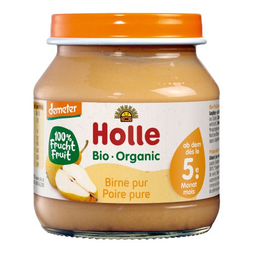 Organic baby jars pure pear - from 5 months - 125g - value pack of 6 from Holle