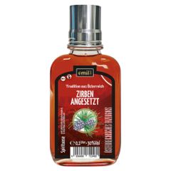emil-Zirben Schnaps angesetzt 30%vol 100ml Taschenflasche mit Stamperl