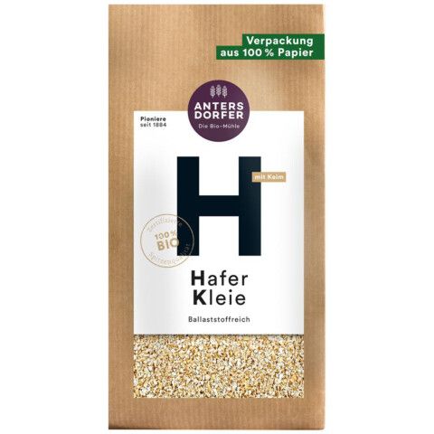 Organic oat bran with germ 500g - value pack of 6 from Antersdorfer Mühle