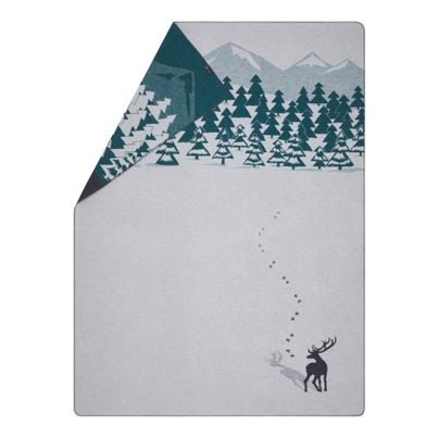 Light cuddly blanket Stag&Snow Color Light Grey 200x140cm by David Fussenegger
