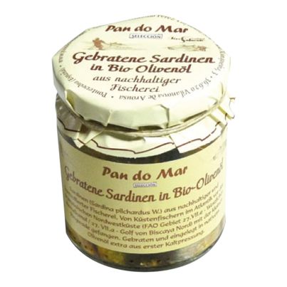 Bio Gebratene Sardinen in Olivenöl 220g - 6er Vorteilspack von Pan Do Mar