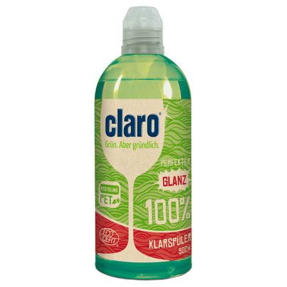 claro 100% Klarspüler 500ml - für Spülmaschinen im nachhaltigen Recycling-PET