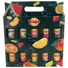 Pago Probierbox Geschenkkarton gefüllt mit 10 Sorten Pago von Pago online kaufen | Pago Onlineshop