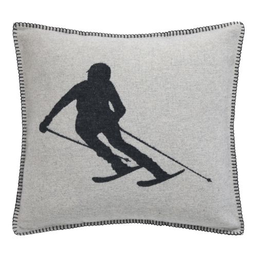 Kissenhülle Skifahrer Farbe Filz 50x50cm von David Fussenegger