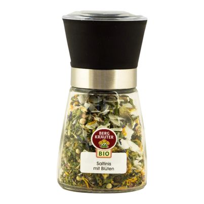 Bio Saltinis mit Blüten Mühle 80g - 3er Vorteilspack von Bergkräuter