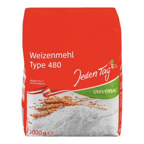 Wheat flour 480 universal 1000g from Jeden Tag