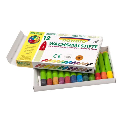 Bio Wachsmalstifte 12 Stück Packung - 10er Vorteilspack von Nawaro