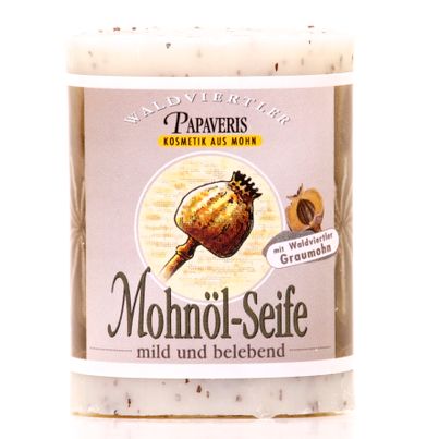 Waldviertler Mohnölseife mit Mohnsamen 100g 