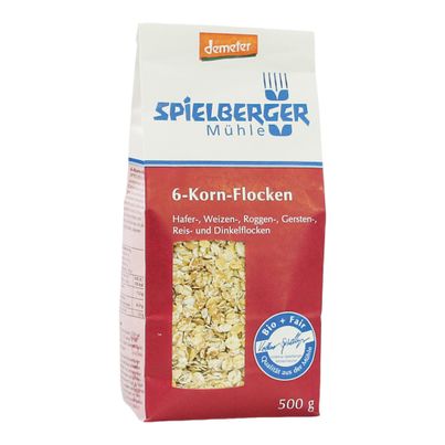 Bio 6-Korn-Flocken 500g - 6er Vorteilspack von Spielberger Mühle