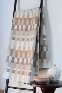 Flanelldecke Patchwork 140 x 200 cm - Natur - GRS zertifiziert