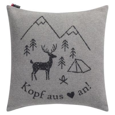 Kissenhülle Kopf aus Farbe Graphitgrau 50x50cm von David Fussenegger