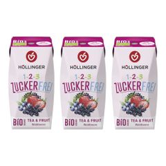 Bio 1-2-3 Zuckerfrei Waldbeere Schulsaft 3x200ml - Kindergetränk ohne Zucker und ohne künstliche Süßstoffe von Höllinger Juice