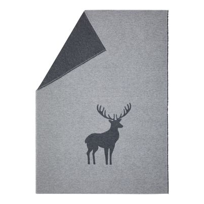 Light cuddly blanket Deer Color Light Grey 200x140cm by David Fussenegger