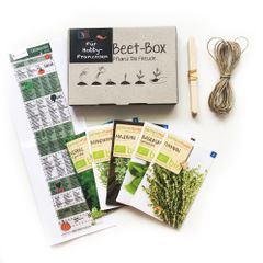 Bio Beet Box - Für Hobby Franzosen - Saatgut Set inklusive Pflanzkalender und Zubehör - Geschenkidee für Hobbygärtner