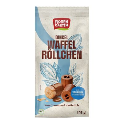 Bio Waffelröllchen Vollmilch 150g - 6er Vorteilspack von Rosengarten