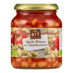 Bio Weiße Bohnen in Tomatensauce 360g - 6er Vorteilspack von De Rit