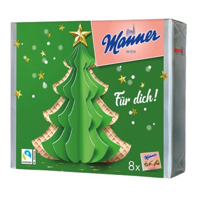 Manner Original Neapolitaner Schnitten 8er Geschenkpackung Weihnachten Für Dich 600g