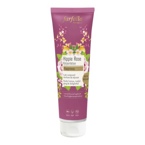 Organic hippie rose body lotion 150ml from Farfalla