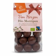 Bio Marzipan mit Lebkuchengeschmack in zweierlei Schokolade 150g