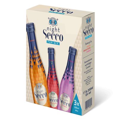 Night Secco Fun-Mix 3x200ml für den perfekten Start in die Nacht - Prickelnd-fruchtiger Genuss von NightSecco