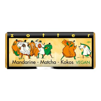 Bio Schokolade Mandarine Matcha Kokos 70g - 10er Vorteilspack von Zotter