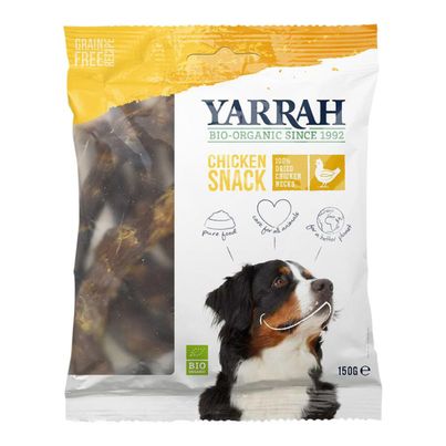 Bio Yarrah Hühnerhälse Chicken Snack für Hunde 150g - 10er Vorteilspack - Tierfutter von Yarrah