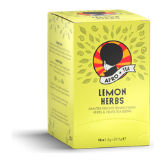 AFRO TEA Lemon Herbs Früchte & Kräuter Tee Mischung - Premium Tee 15 Stück - 15 handgenähte Teebeutel mit Minze von AFRO COFFEE