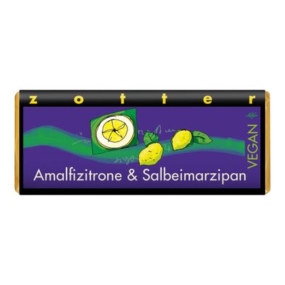 Bio Amalfizitrone & Salbeimarzipan 70g - 10er Vorteilspack von Zotter